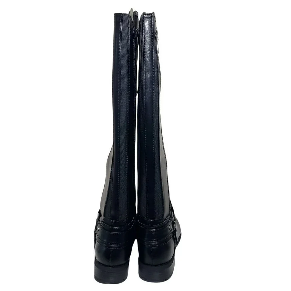 MICHAEL Michael Kors Womens Black Bromley Leather Knee High Riding Boots Size 5M